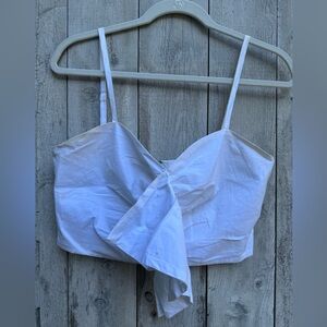Honey Punch - Ruffled white crop top